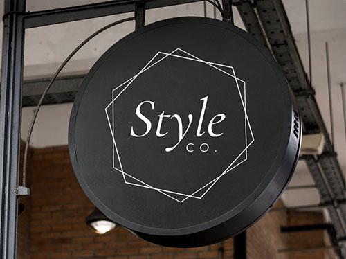 Photoshop カフェに適した屋外用サインボードのモックアップPSD 商用可＆高品質S.Design.Labo