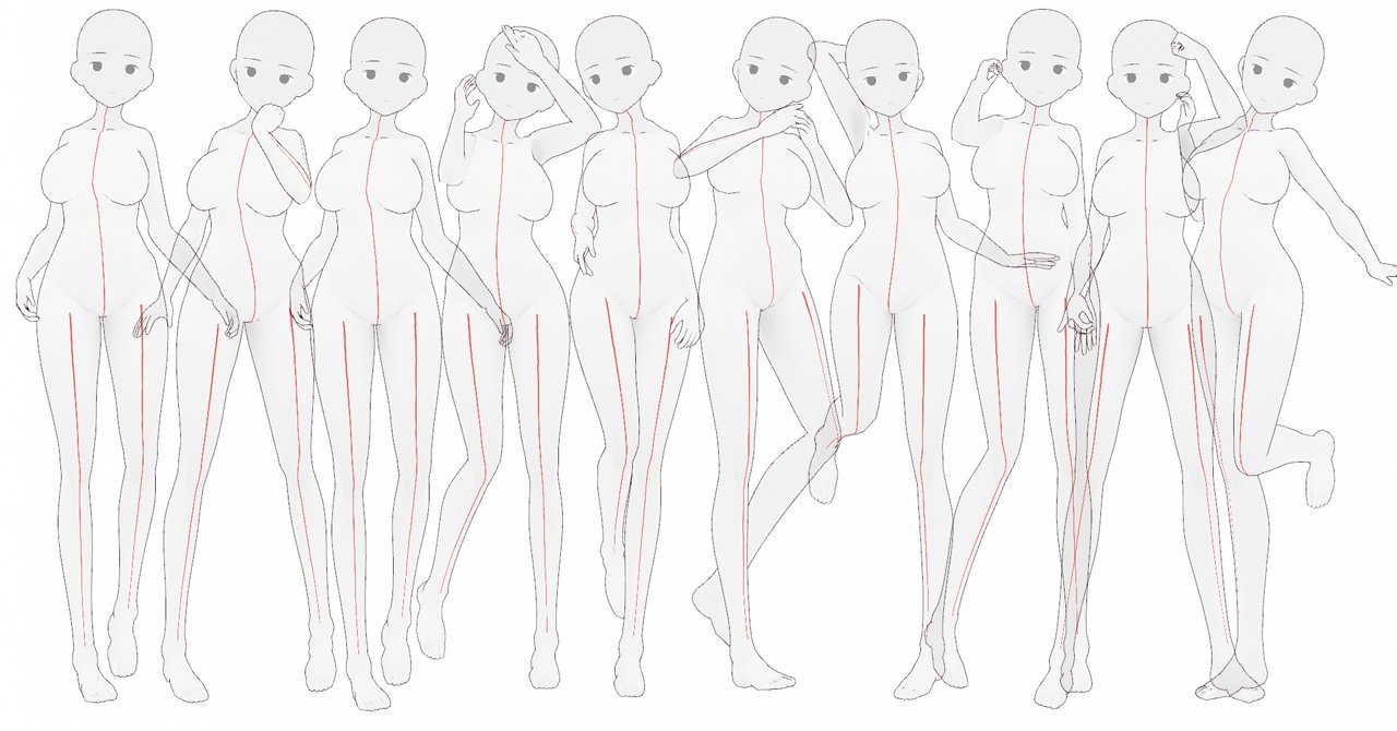 トレス素材 ミニキャラポーズ - 逢坂レイ@お仕事募集中のイラスト - pixiv