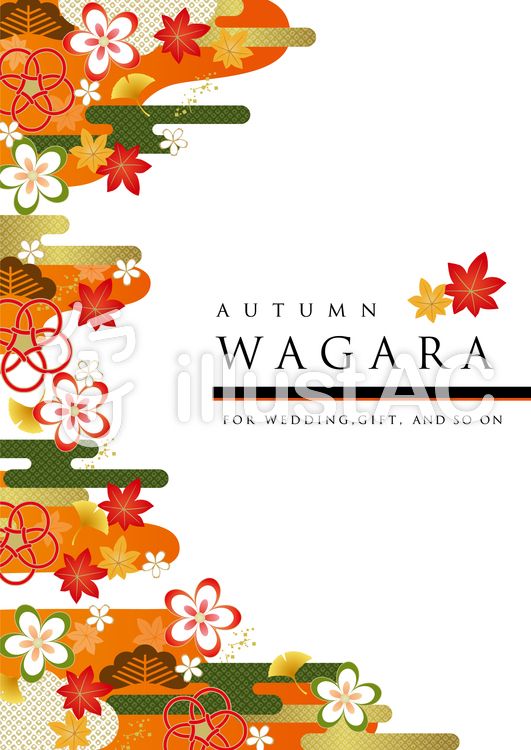 パステルな和柄背景フレーム：イラスト無料