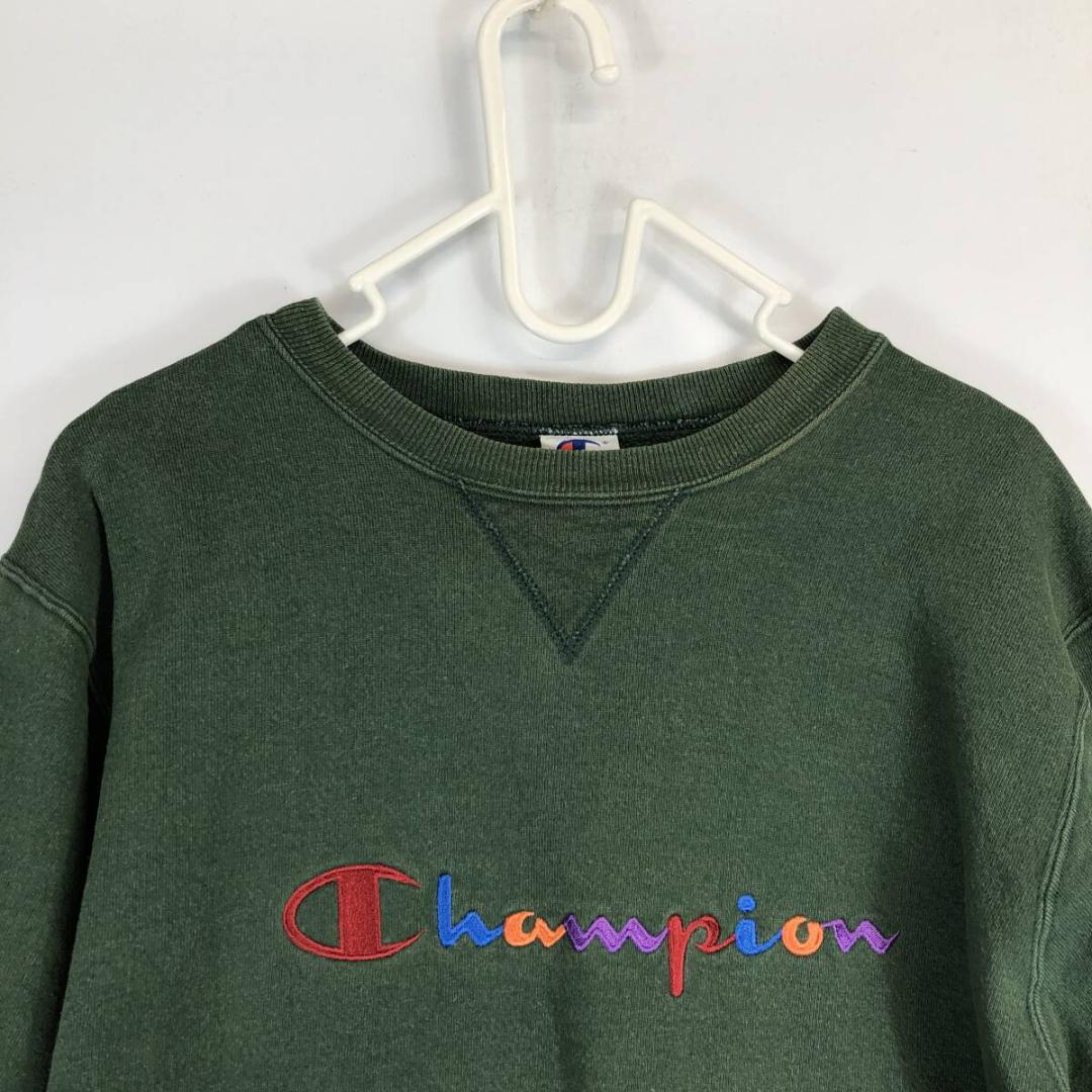 Champion カラフルロゴ Tシャツ LARGE グレ