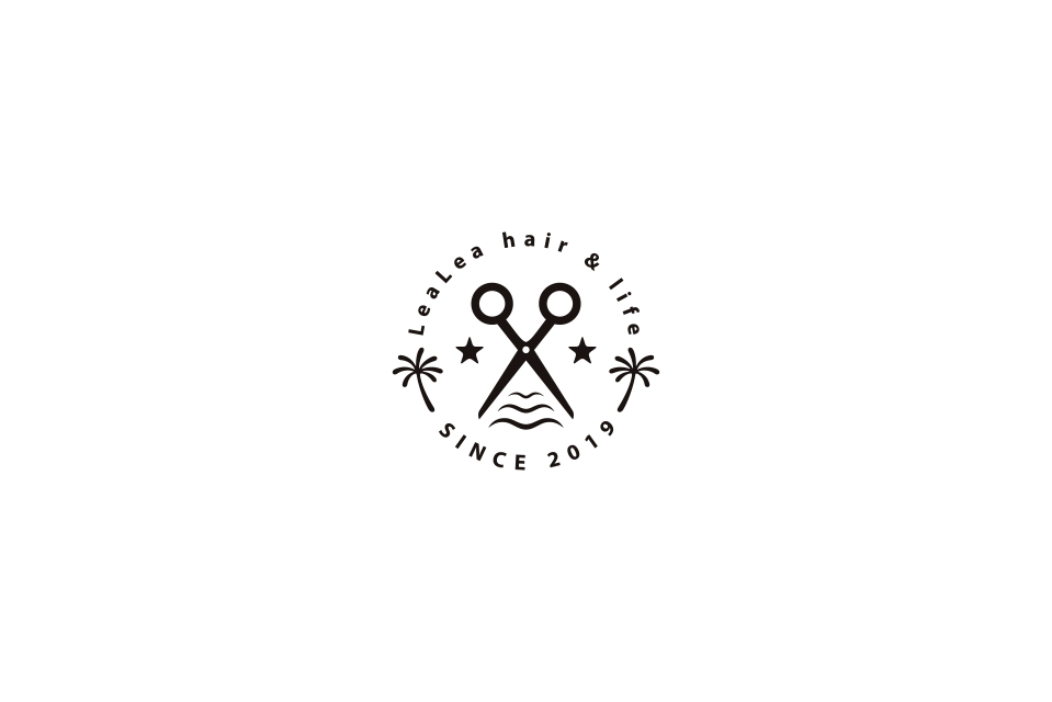 ロゴ制作事例 - ハサミがモチーフの柔らかなヘアサロンのロゴデザインASOBOAD