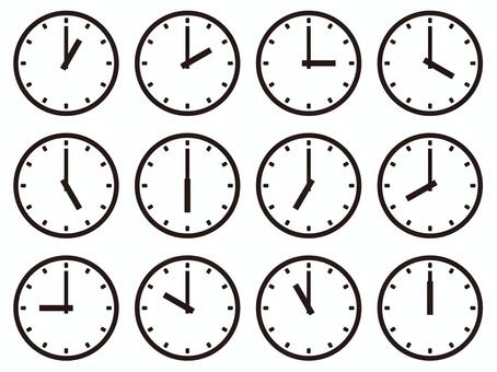 6時のアナログ時計のフリーイラストフリーイラスト・クラシック フリクラ