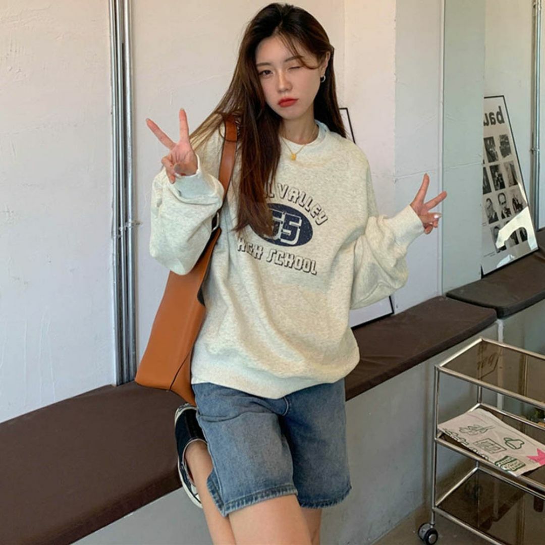 トレーナー スウェット 英字ロゴ トレーナー プリントスウェット レディース