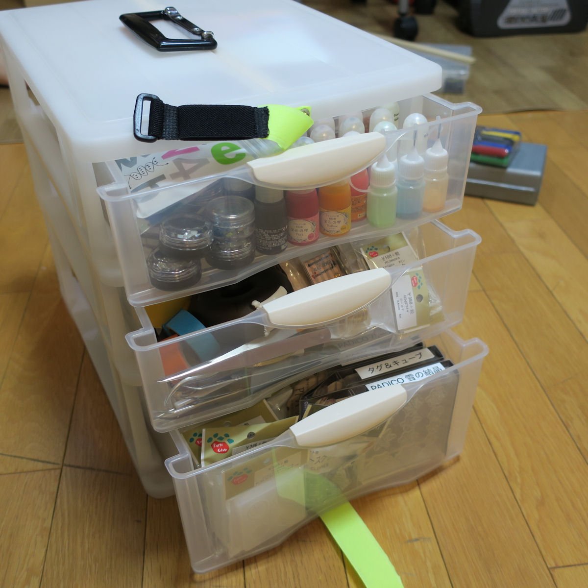 送料無料 収納ボックス 道具入れ メイクボックス 大容量 持ち運び コスメ プレゼント メイク道具 化粧 レジン 二段 裁縫道具入れクリスマスプレゼント : 隠れ工房 GreenOcean - 通販 - Yahoo!ショッピング