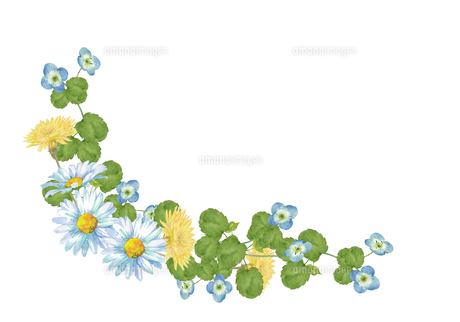 フリーイラスト草花の咲く野原と木のある風景パブリックドメインQ：著作権フリー画像素材集