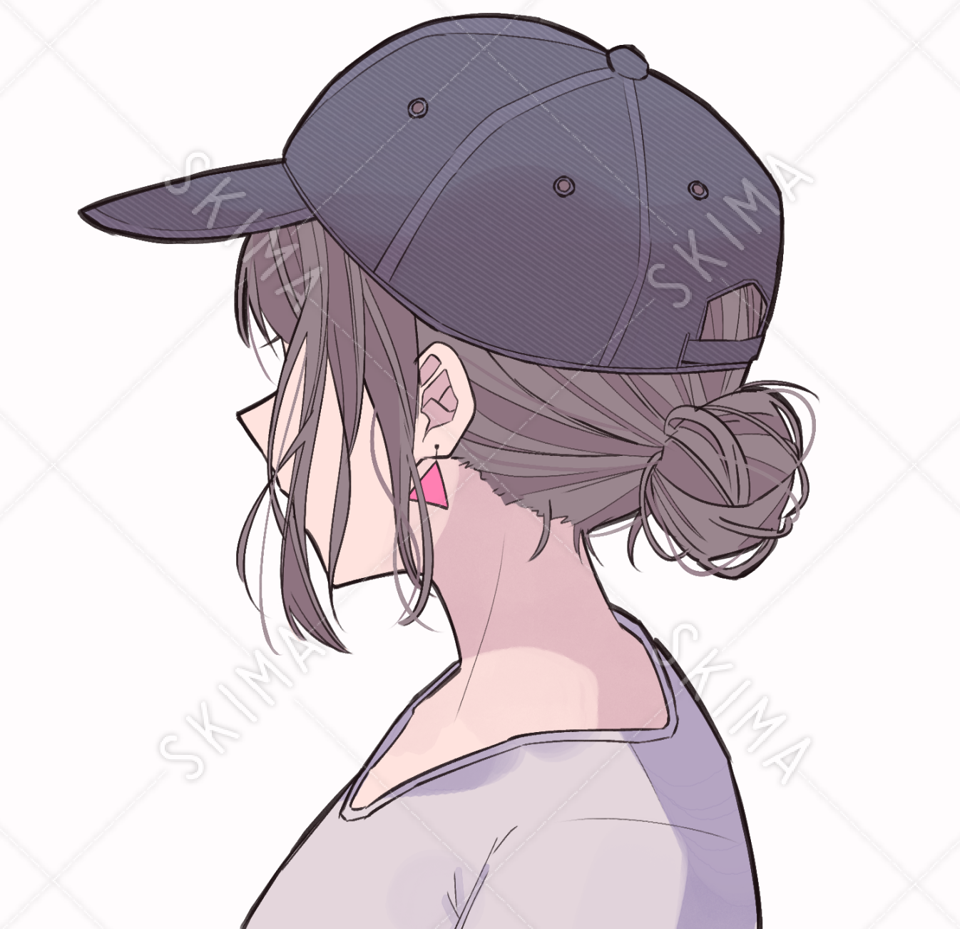 ボブの女の子 後ろ姿235 無料画像