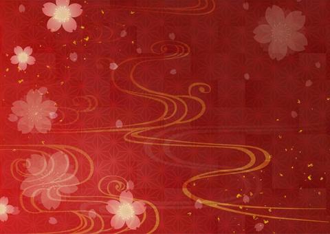 レトロカラーの和風背景：イラスト無料