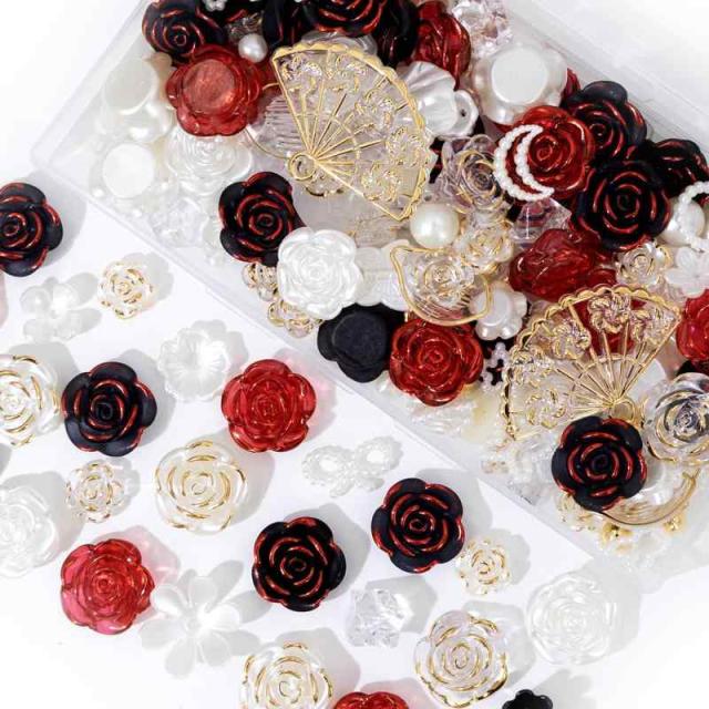 送料無料 お買い得 デコパーツ 48種類セット Bクリアケース入り 半円パール ドライフラワー 押し花 コデマリ ホログラム オープンスターネイルアート レジン封入 ハンドメイドパーツ メール便 店舗用品やカー用品が揃う通販サイトVIVAエンタープライズ