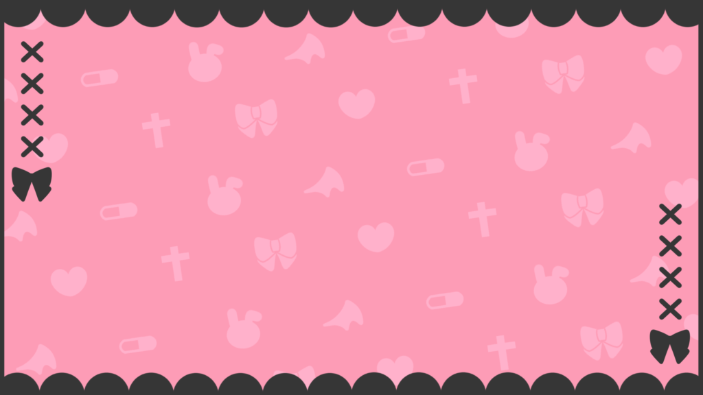 地雷系なハートとレースの背景-9:16 12種OKUMONO