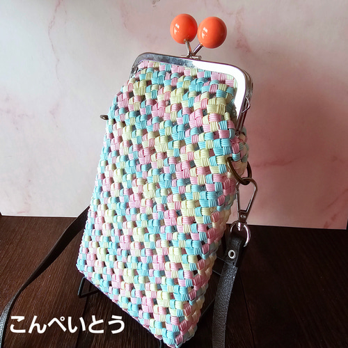 スマホポーチが完成しました詳しくわかりやすいレシピのクラフトバンド教室PINKY 深谷、熊谷、鴻巣、川越