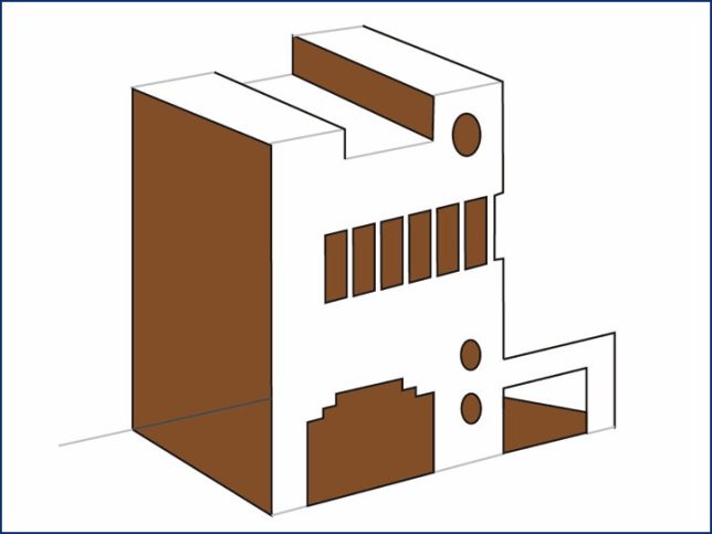 ポップアップカード”ポッパ”家 青屋根 002