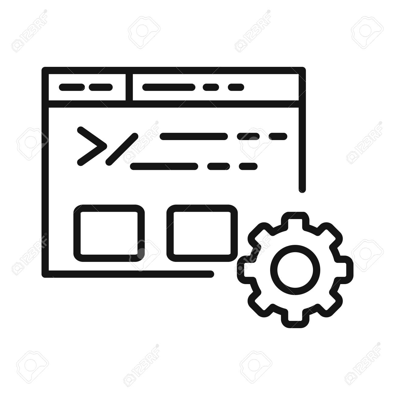 開発者モードのシルエット02無料のAi・PNG白黒シルエットイラスト