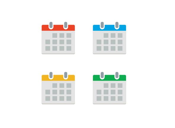 生活アイコンシリーズ カレンダー スケジュール：イラスト無料