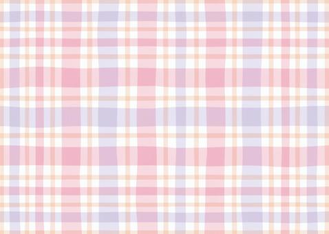 青いチェック柄の枠の無料 フリー イラストかわいい手描きの無料素材「てがきっず」保育園・小学校・介護施設にぴったりのフリー素材イラスト