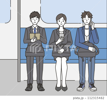 電車内で老人に座席を譲る人 女性 のイラスト – フリーイラスト素材集 KuKuKeKe