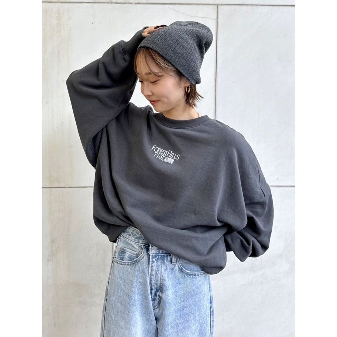 Ungridアングリッド- ビッグシルエットロゴスウェット - FAITHWEB