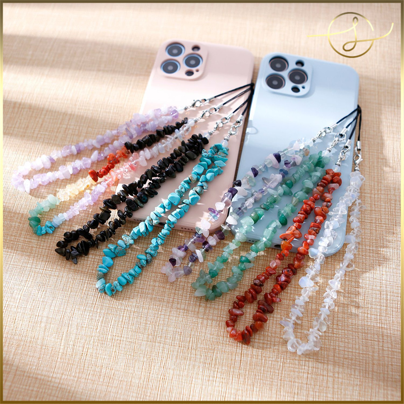 天然石付き真田紐キーホルダー_R°34original_I - ハンドメイド・刻印入りパワーストーン・ガラス細工のオンラインショップ イーリス