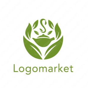 「自然」「お茶」をモチーフにデザインしたロゴ