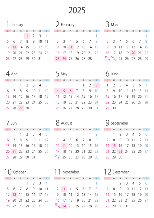 ハーブや植物のカレンダー2025年 - GreenStock40