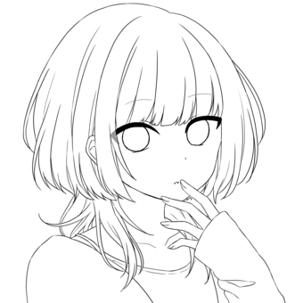 高画質かわいいフリー線画女の子TikTok