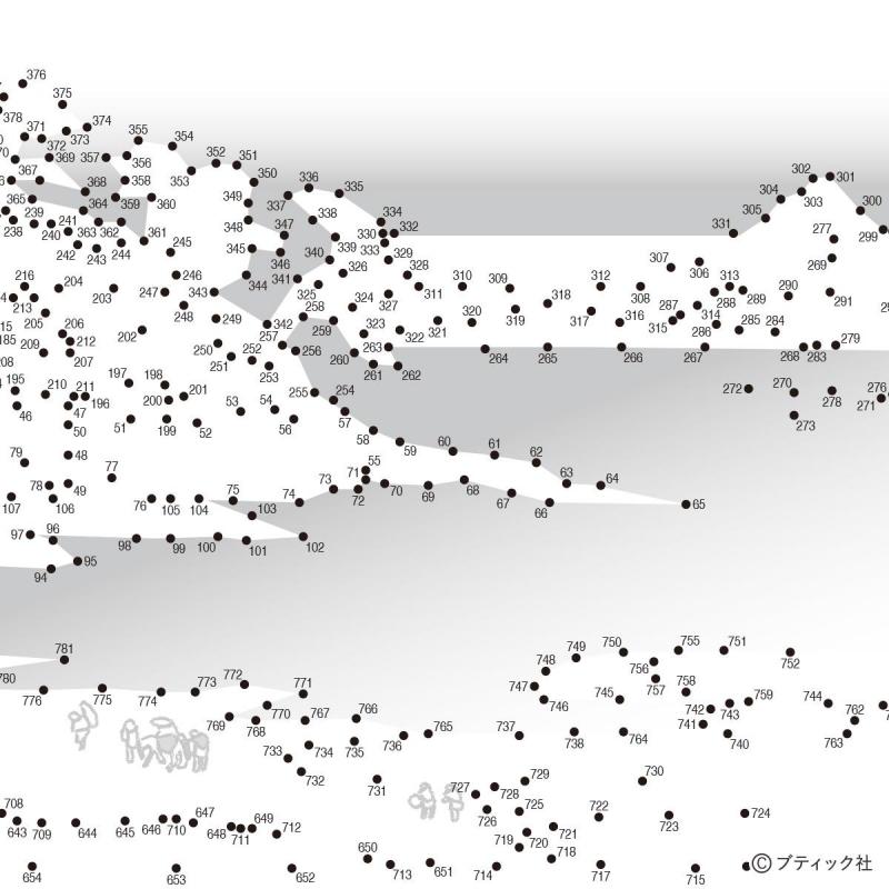 ちえあそび シルエットつなぎ ステップ2 無料ダウンロード学習プリント.com