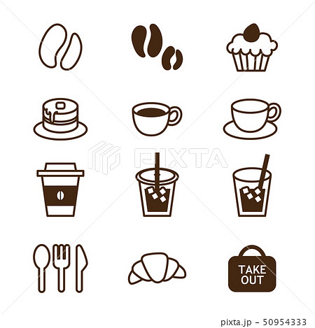カフェアイコンのセット素材artmon
