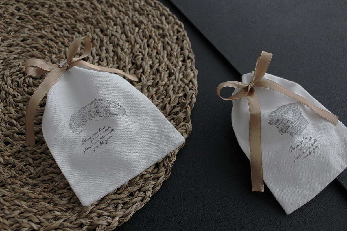 簡単可愛い １００円セリアのカットクロスで作る小さな巾着袋の作り方端切れレシピ布小物ミシン簡単安い材料How to make a minibagDIY easy cuteBag