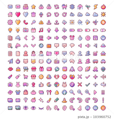 かわいいSNSやアプリのアイコンセット 線画のイラスト素材76089958- PIXTA