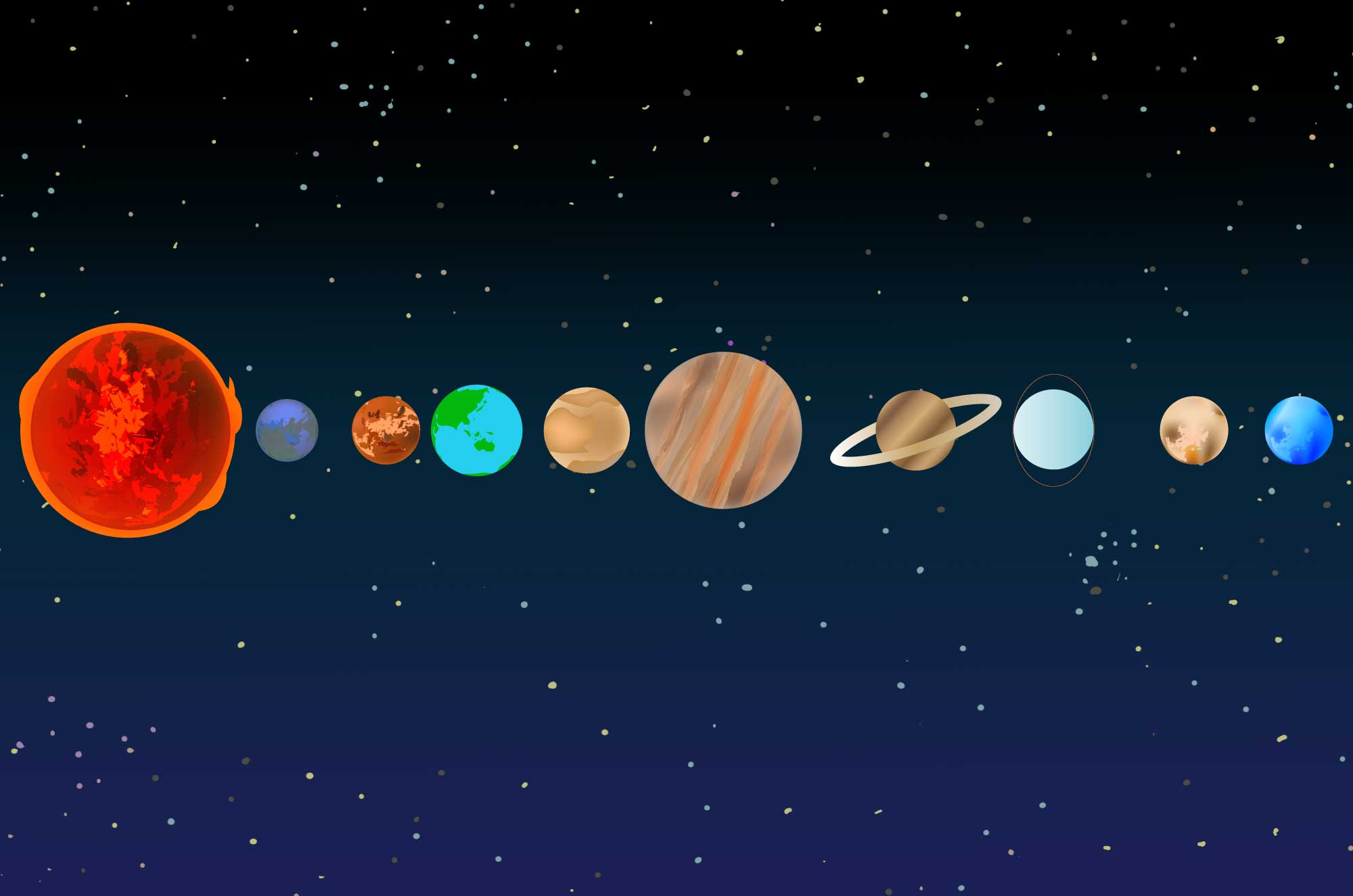 宇宙かわいい手描きの無料素材「てがきっず」保育園・小学校・介護施設にぴったりのフリー素材イラスト