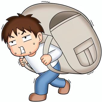 メンタルヘルス 重い荷物を背負う男女 イラスト素材7682239- フォトライブラリ