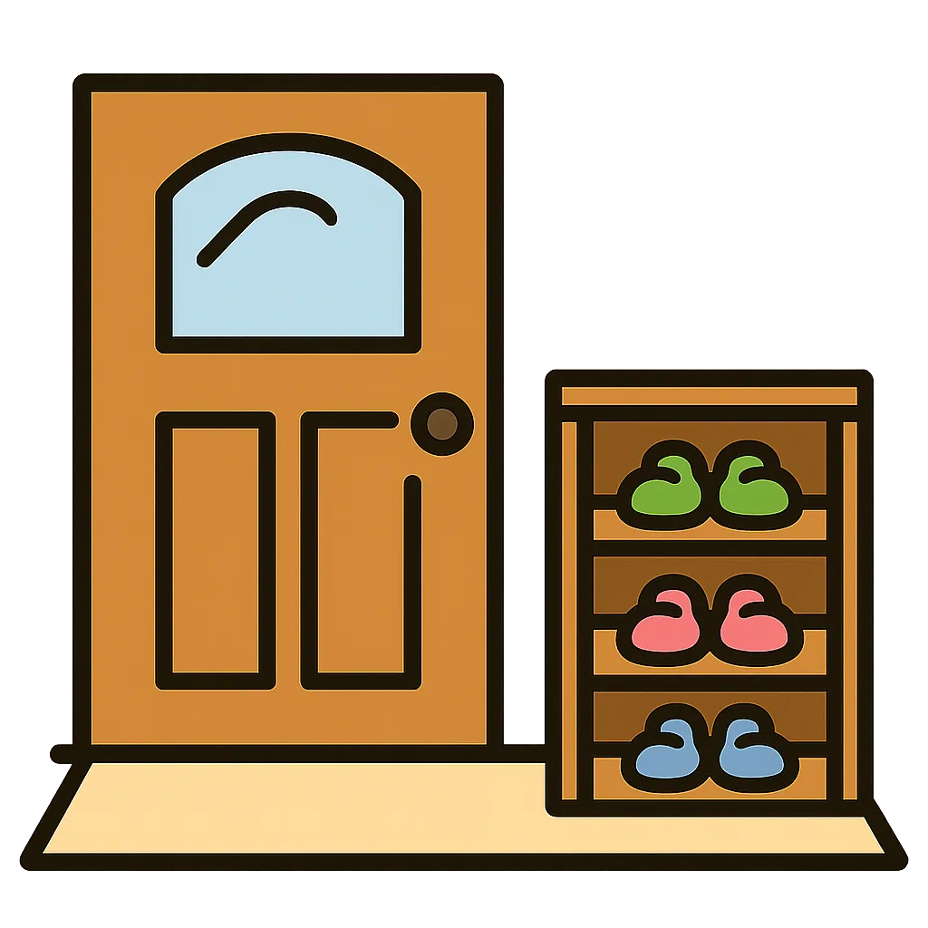 玄関みんちりえ背景イラストのフリー素材サイト