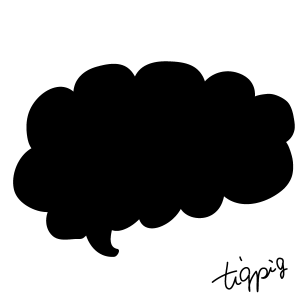 横向きの吹き出しテロップ 黒テロップ.サイト