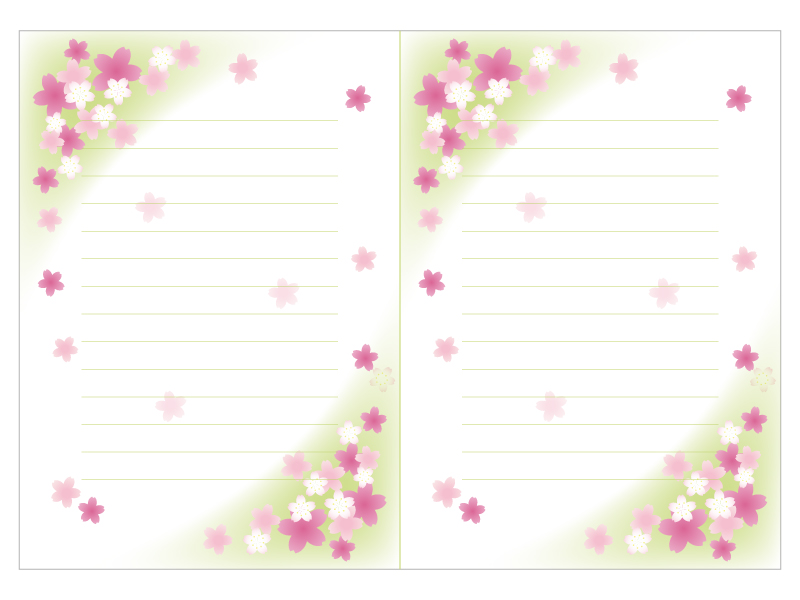 便箋テンプレート01「さくらの背景イラスト入り」 ワード・Word 無料ダウンロードテンプレートNAVI