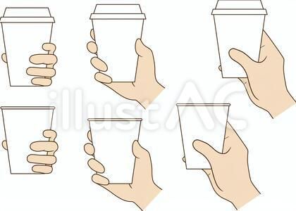 ホットコーヒーを持つ手イラスト - No: 24436618無料イラスト・フリー素材なら「イラストAC」