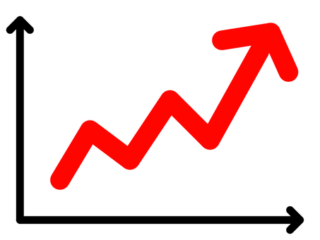 右肩上がりの矢印 上昇 UP 成長のイラスト素材205995212 毎月1点無料 フリー のストックフォト イメージマート