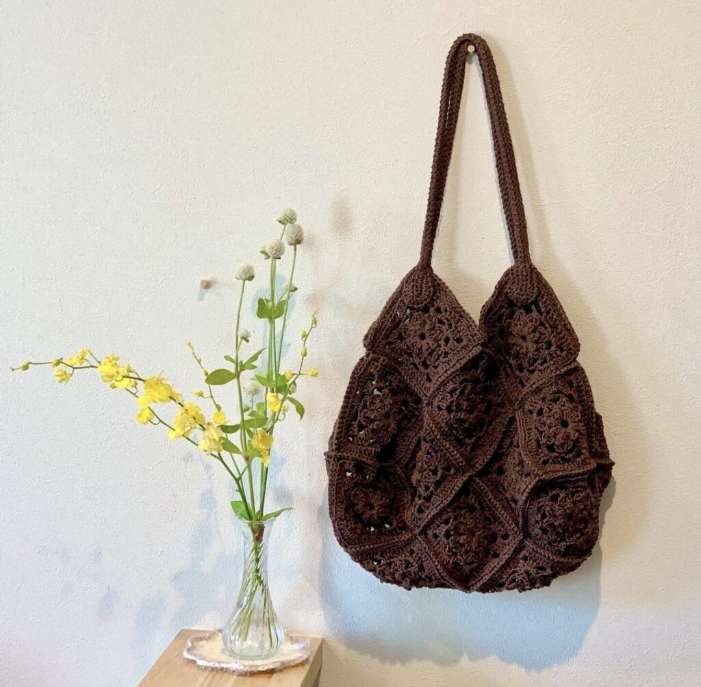 モチーフ繋ぎで作るメッシュバッグダルマレース糸＃20で編む - hime*hima & Comfy Days