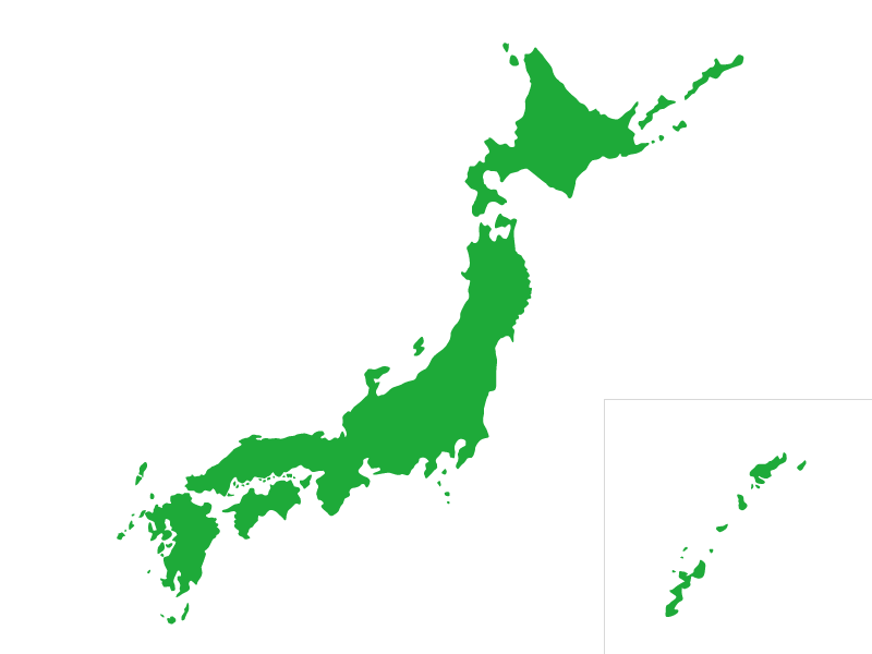 シンプル日本青-立体地図 - 地図日本フリーイラスト素材