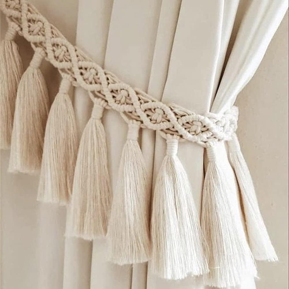 No140 マクラメカーテン カフェカーテン のれん ハンドメイド 👑タッセル付き🐫アラビアンカフェカーテンの作り方