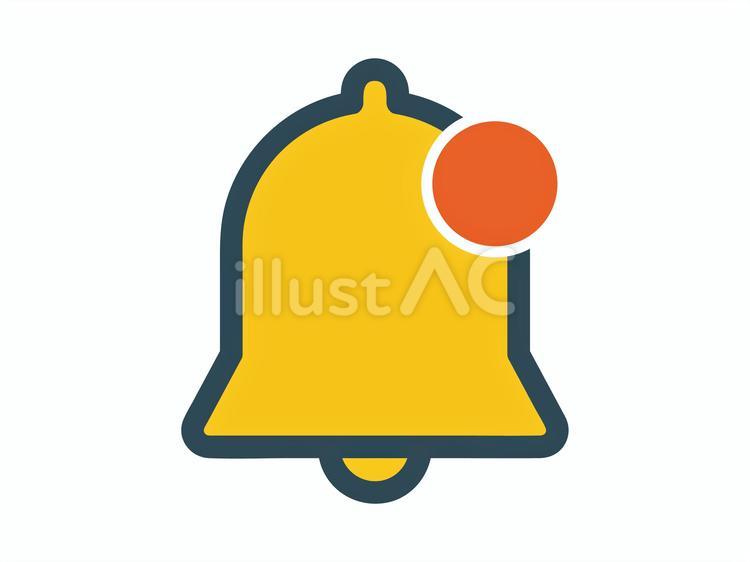 ベル通知のシルエット無料のAi・PNG白黒シルエットイラスト