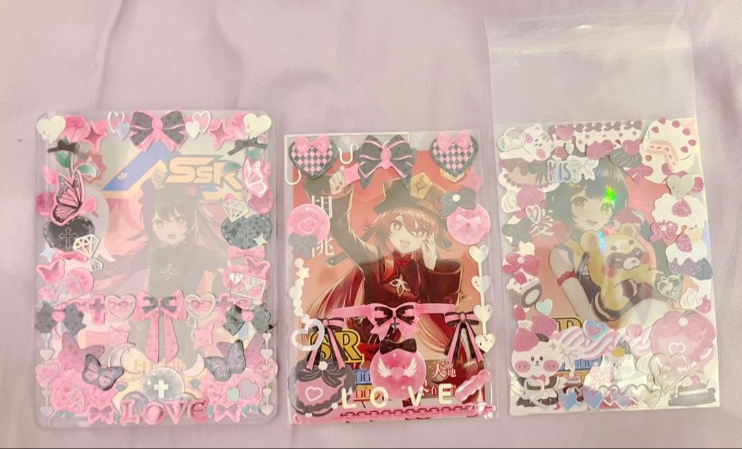 🍫🎀 バレンタインイメージなホイップデコ♡ こちらはcoly pop!さまへ納品していますトレカケースデコ硬質ケースデコホイップデコ推し活トレカケーストレカデコ