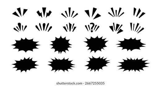 びっくり吹き出し 影 イラストのフリー素材イラストイメージ