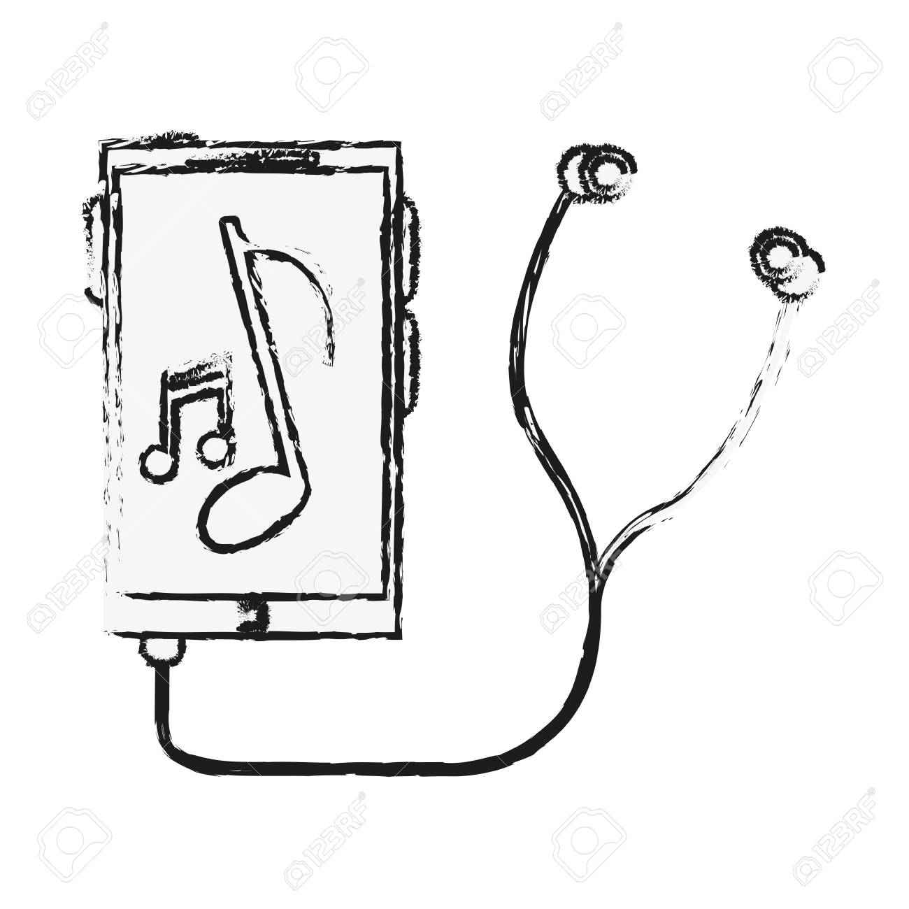 ヘッドフォンのシルエット02無料のAi・PNG白黒シルエットイラスト