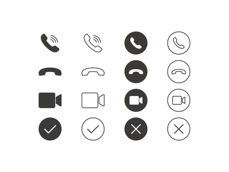 スマホでビデオ通話のシルエット無料のAi・PNG白黒シルエットイラスト