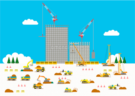 建設中の家と大工のイラスト イラスト素材7343042- フォトライブラリ