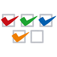 手書きのチェックボックスとチェックマーク：イラスト無料