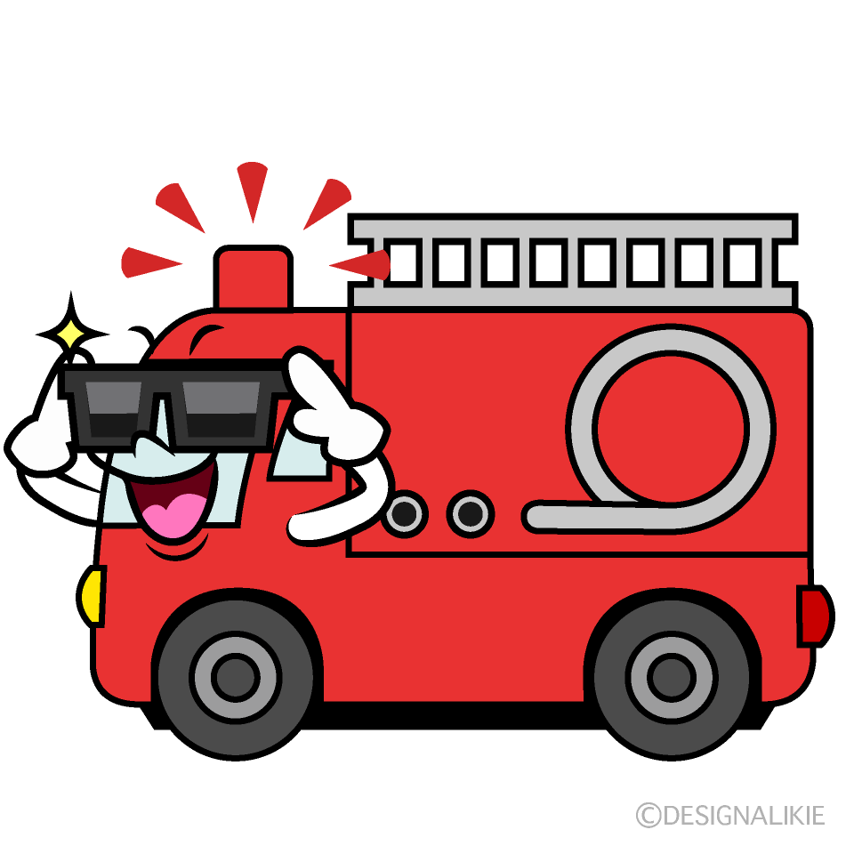 消防はしご車イラスト無料イラスト・フリー素材なら「イラストAC」