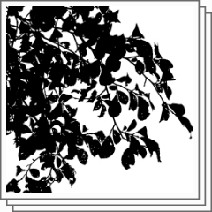 葉っぱのシルエット無料のAi・PNG白黒シルエットイラスト