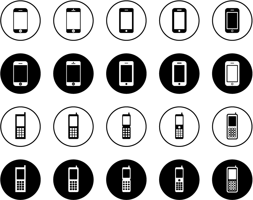 電話 スマホ・携帯 の無料アイコン２商用可のイラスト素材集 – フリー素材BEZYBOX
