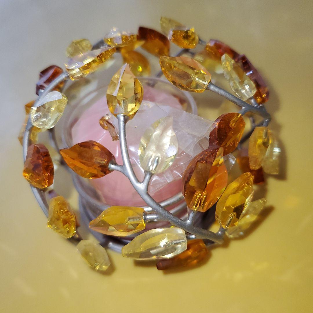 ビーズキャンドルホルダー 小 H1301 高さ9.5cm ライト 間接照明 ヒーリング 癒し 瞑想 ギフト プレゼント ブルー グリーン カラフルキラキラハロウィン クリスマス三和ポチット