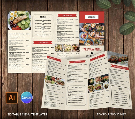 持ち帰り・テイクアウト_メニュー表チラシ・フライヤーの無料デザインテンプレート - ネット印刷グラフィック